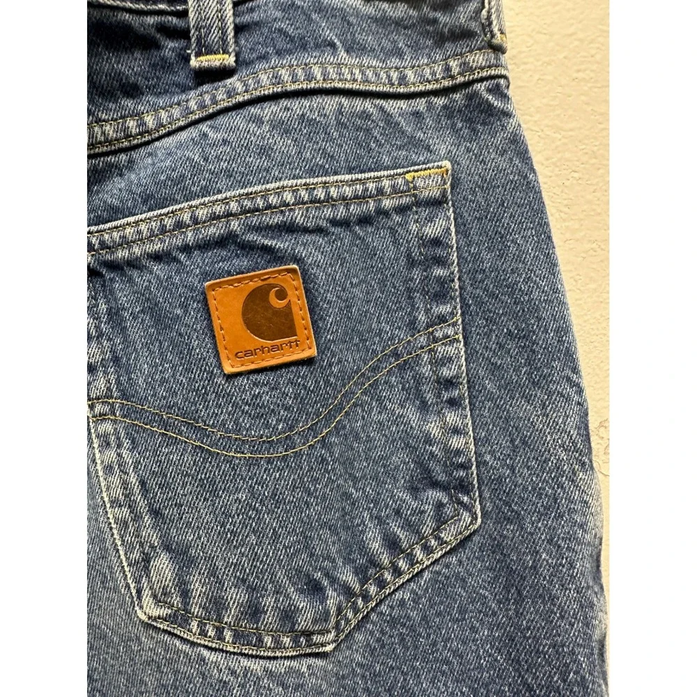 Carhartt Relaxed Fit Jeans Mens 32x32 Blue Denim Workwear Pants 381-83